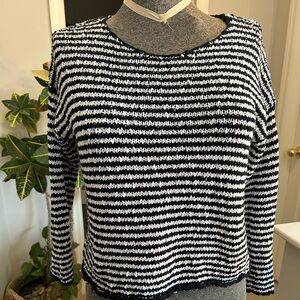 Acrobat Black and White Striped Knit Sweater